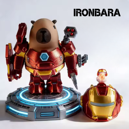 IronBara™ – figurka mecha kapibary, kreatywna ozdoba na biurko i prezent kolekcjonerski