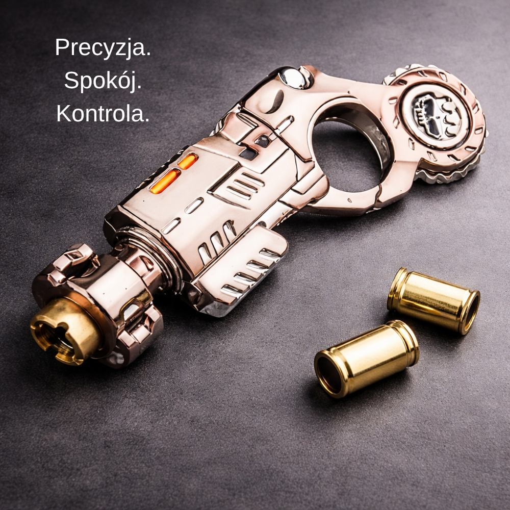 NeuroSpin™ – metalowy gadżet antystresowy EDC z funkcją spinnera i wystrzeliwanymi nabojami